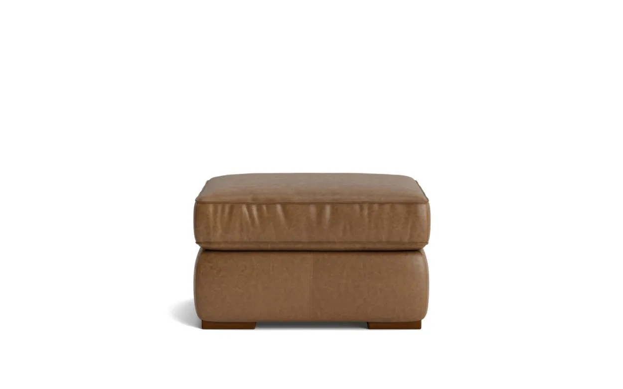 Minorca Ottoman in Scottsdale Vintage Leather Tan