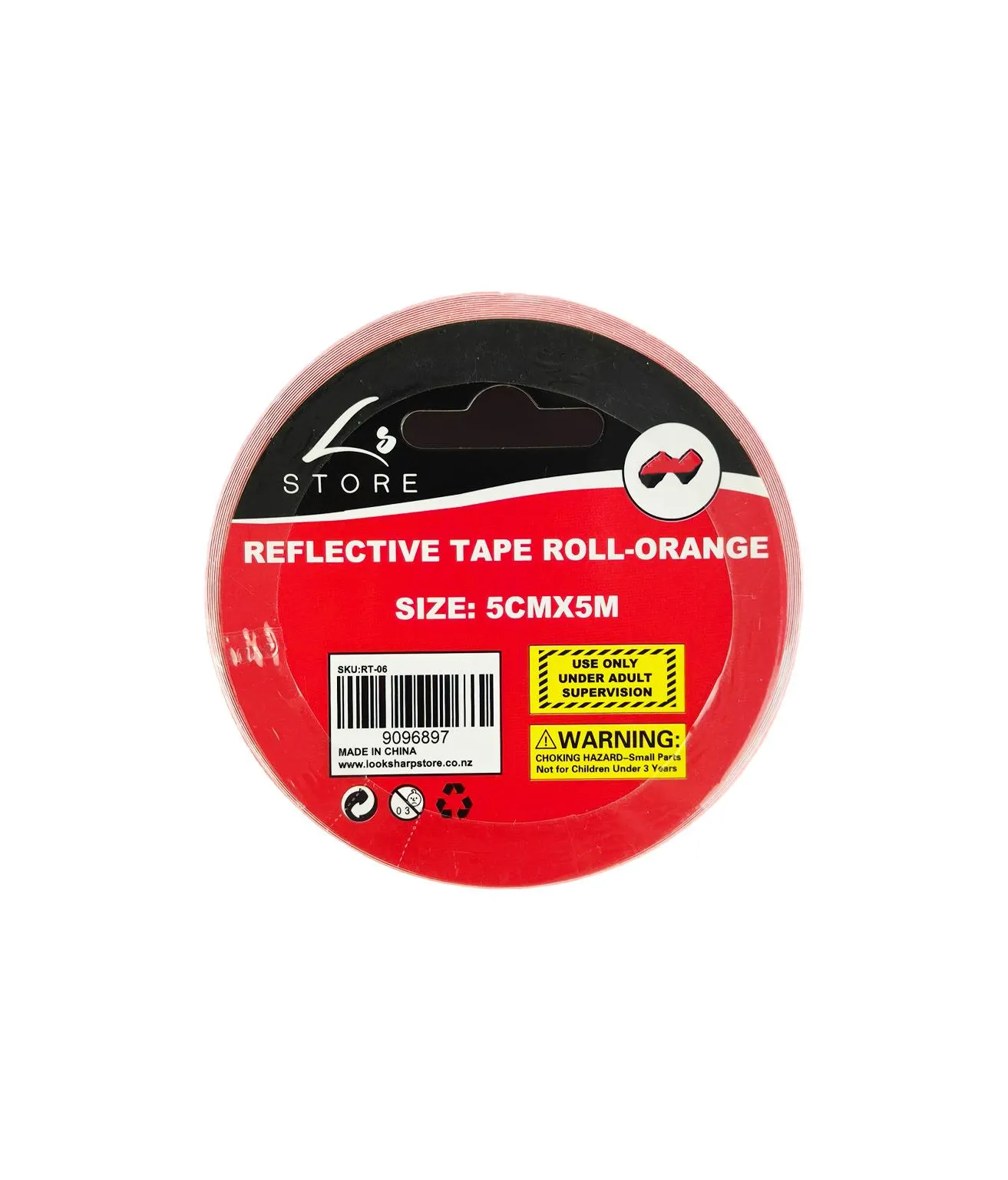 Orange PVC Reflective Tape Roll 5cmx5m