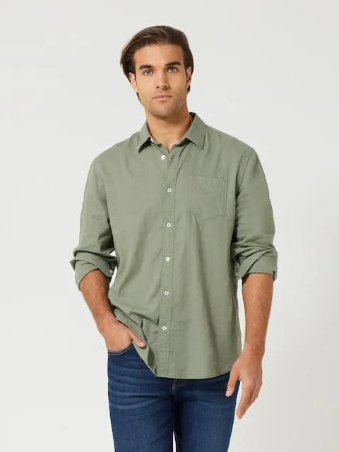 Just Jeans Long Sleeve Linen Plain Shirt