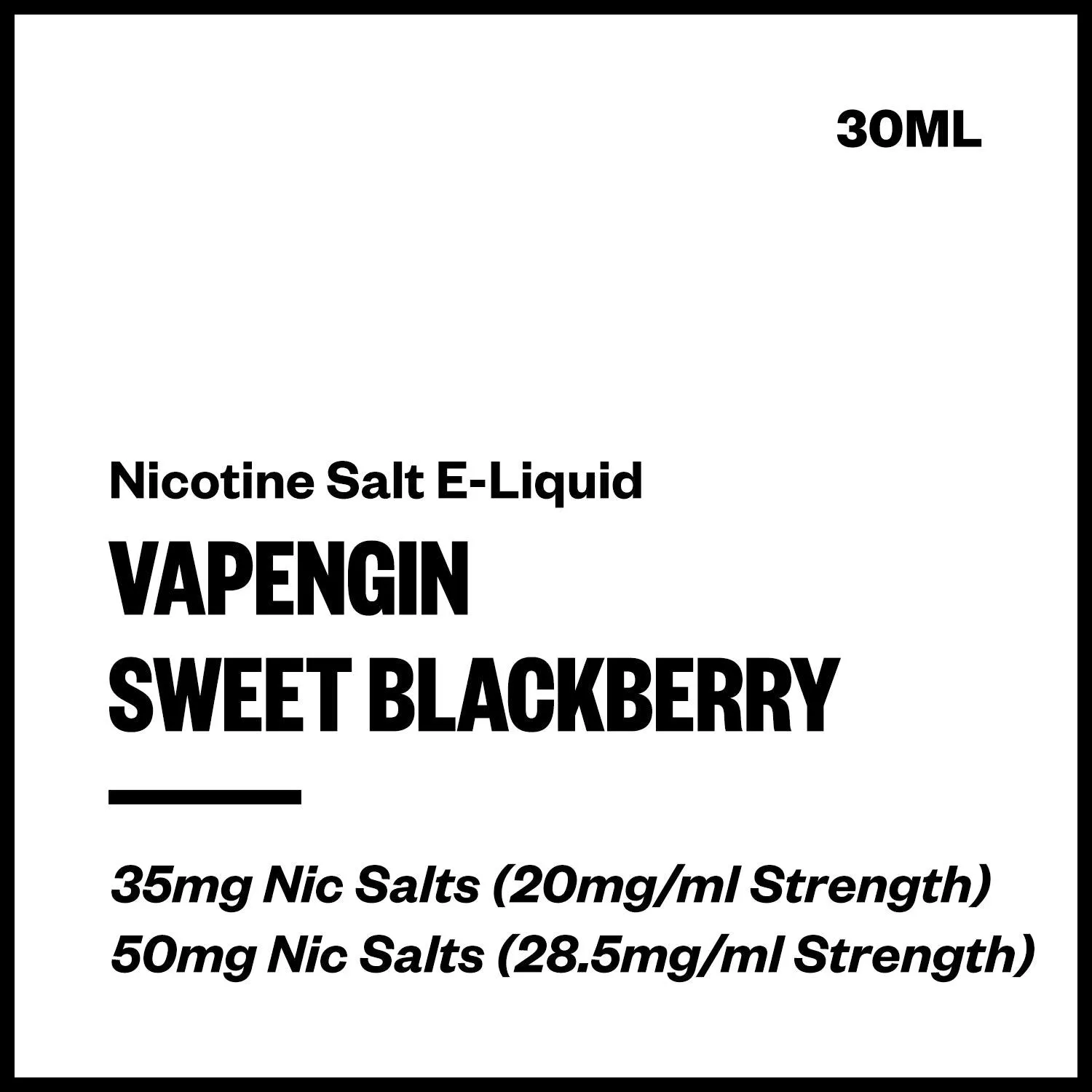 Vapengin - Sweet Blackberry (Nic Salt E-Liquid 30ml)