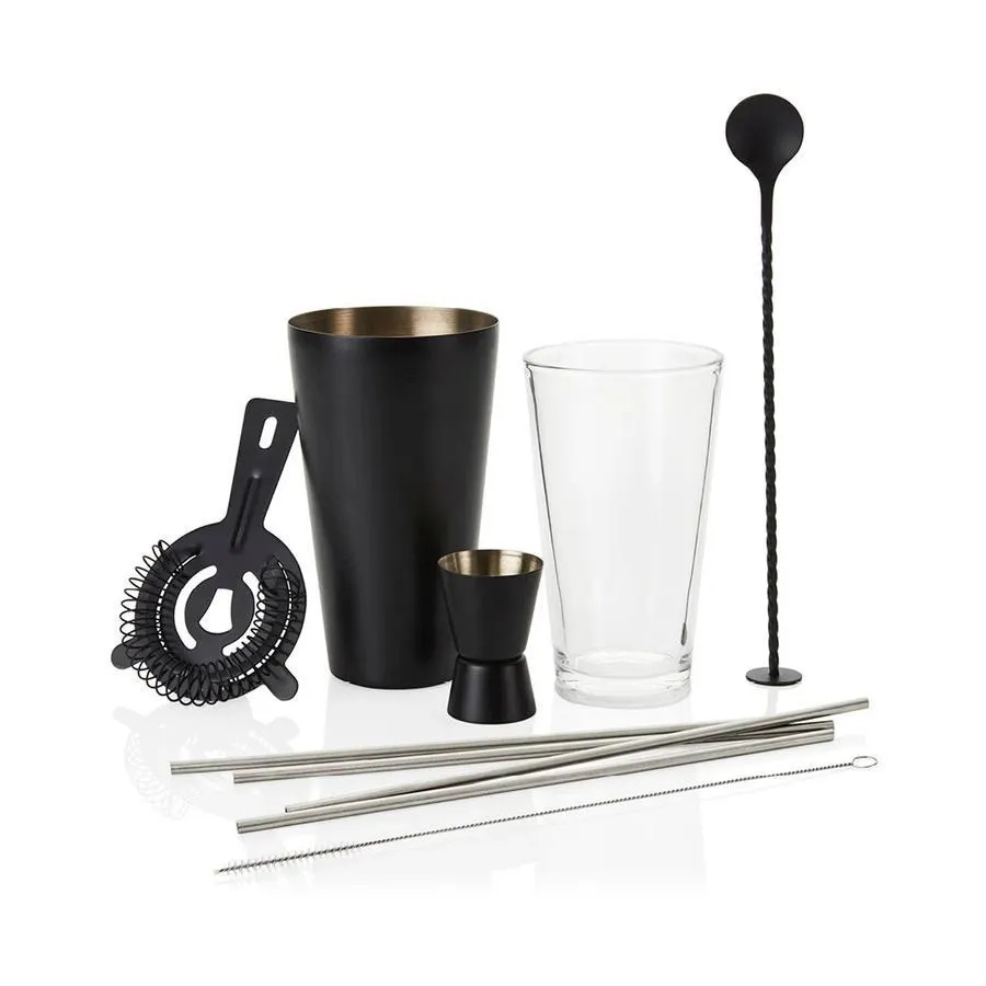 Stanley Rogers 10 Pce Stainless Steel Cocktail Set Black