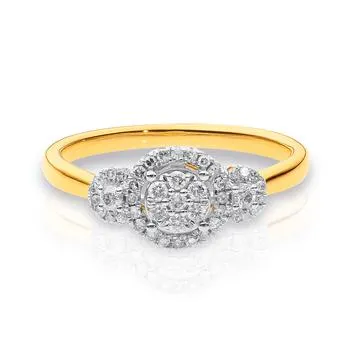 9ct, Diamond Ring TDW=.25ct