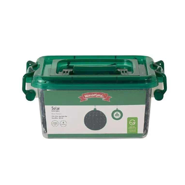 Wonderland Solar Icicle Christmas Lights Warm White 7.9m