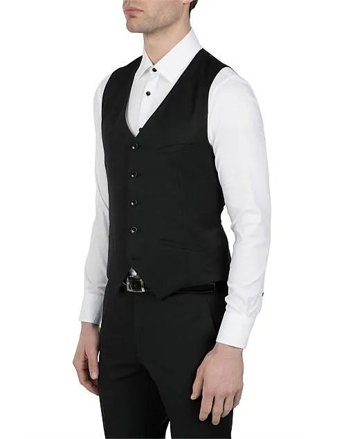 5B SB WOOL/POL/LYCRA PLAIN WAISTCOAT