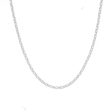 Silver 45cm Oval Solid Belcher Chain