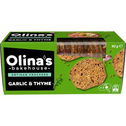 OLINAS MEDITERRANEAN CRISPS GARLIC & THYME 90G