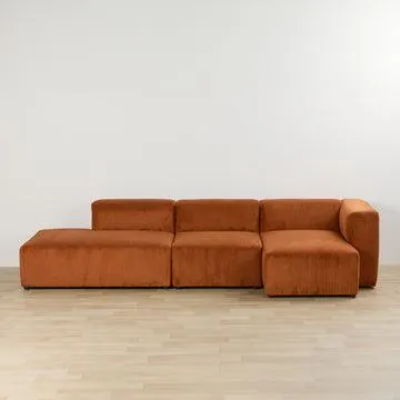 Finnian 3-Seat RH Chaise Configuration - Burnt Orange