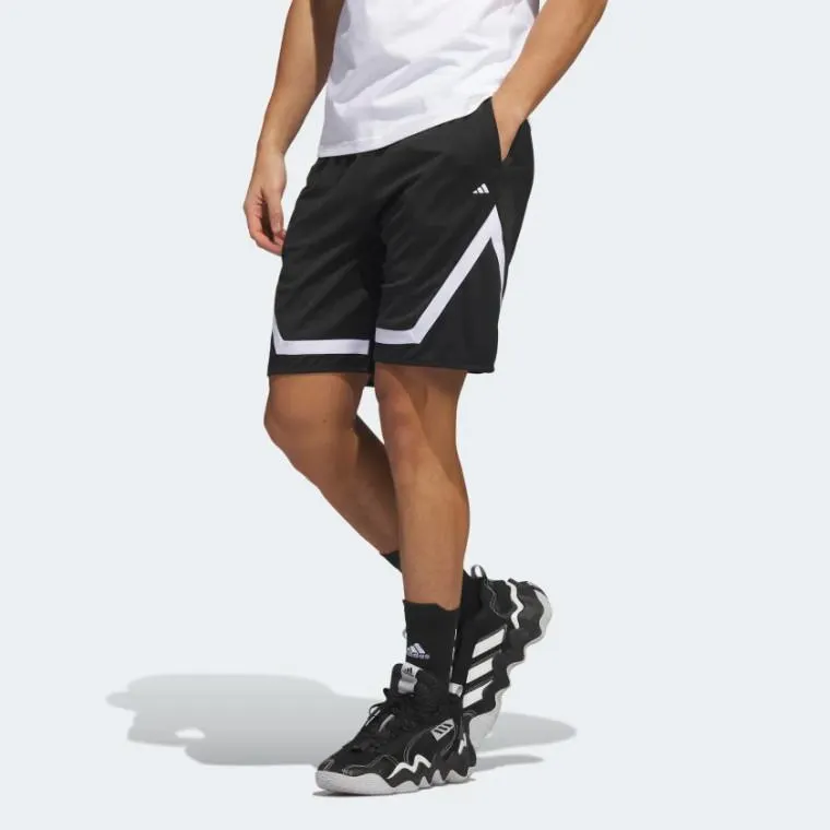Adidas Mens Pro Block Basketball Shorts Black/White