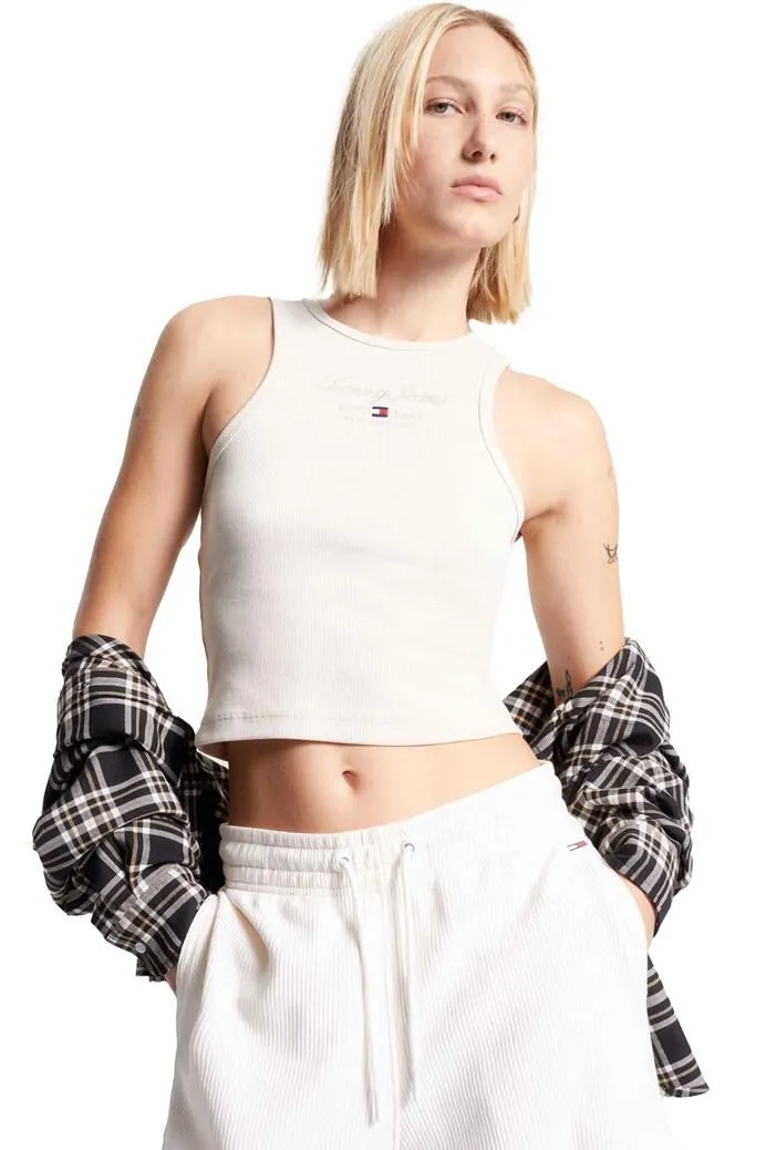 Cropped Essential Logo Tank