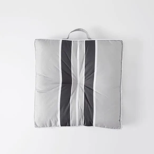 Panama Striped Outdoor Chair Pad - Stone Graphite