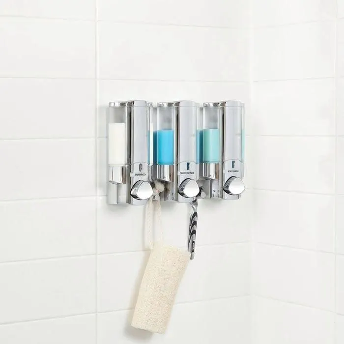 Better Living 300ml Chrome Aviva Triple Chamber Shower Dispenser