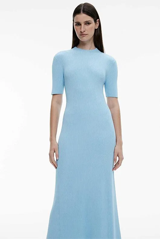 Rib Mock Neck Knit Dress