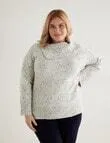 Studio Curve Roll Neck Sweater, Fleck