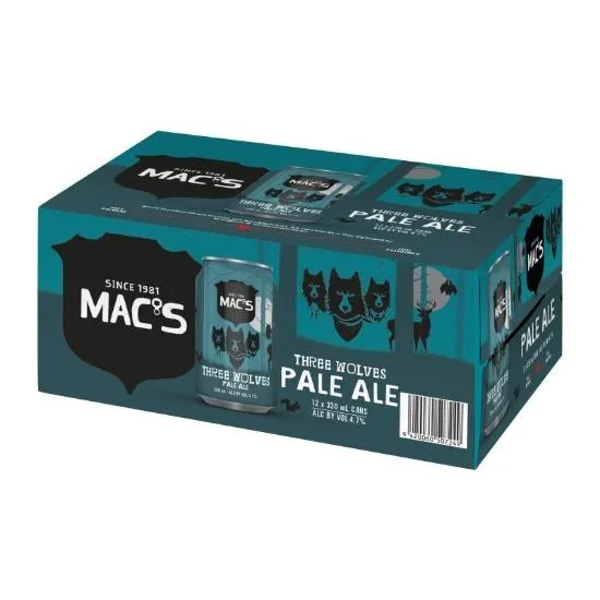Mac's Three Wolves Pale Ale Cans 12x330ml