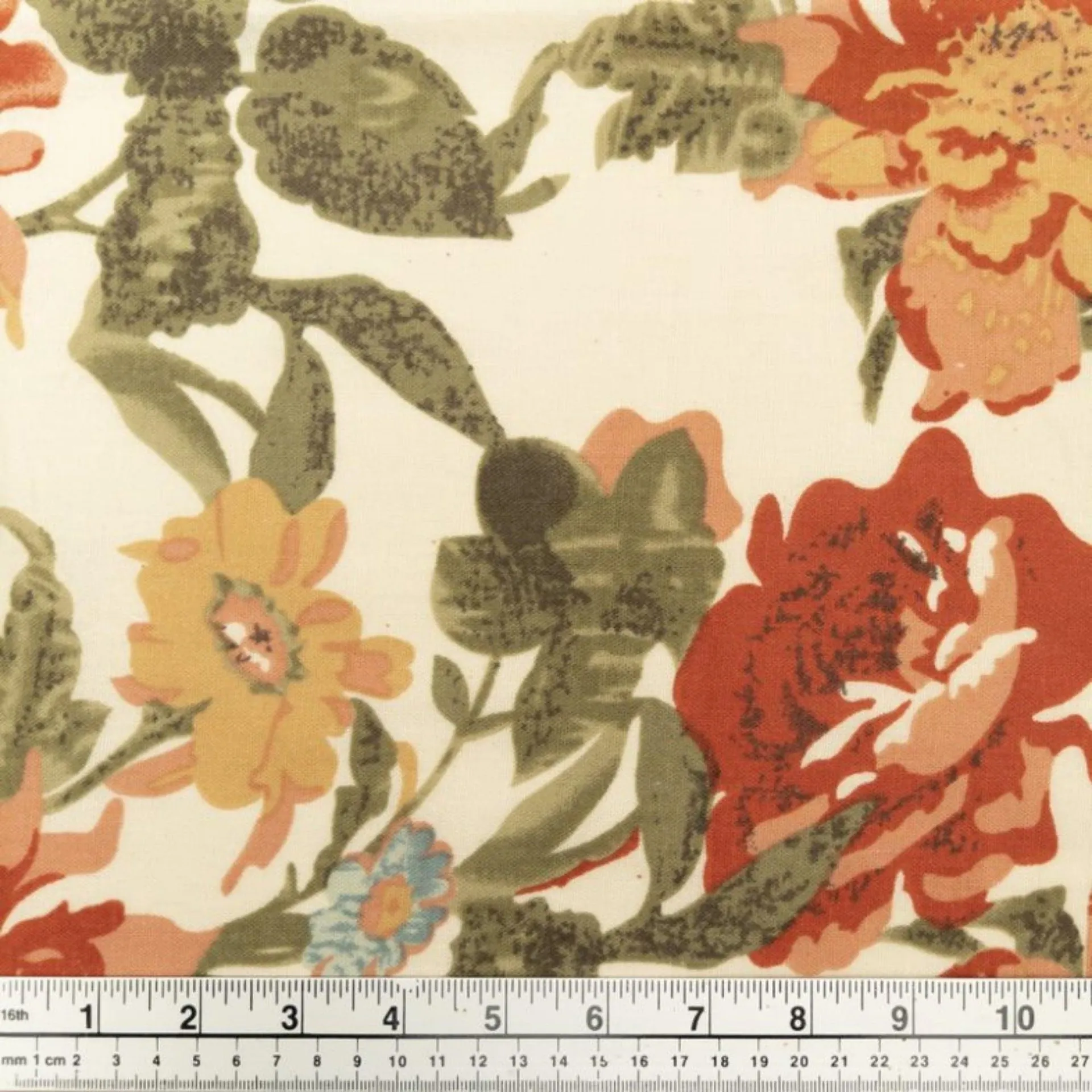 Rayon Linen Blend Fabric, White Rust- 145cm