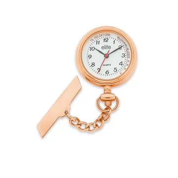 Elite Ladies Rose Tone Nurses Watch