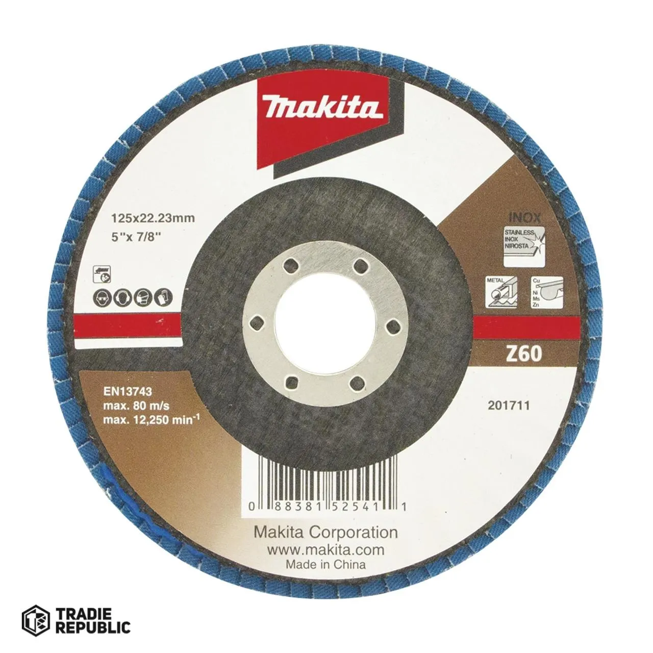 Makita 125mm Flap Disc Z60 Grit Angled