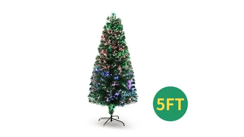 TSB Living Faux Christmas Tree with Star, Fiber Optic Lighting 150cm