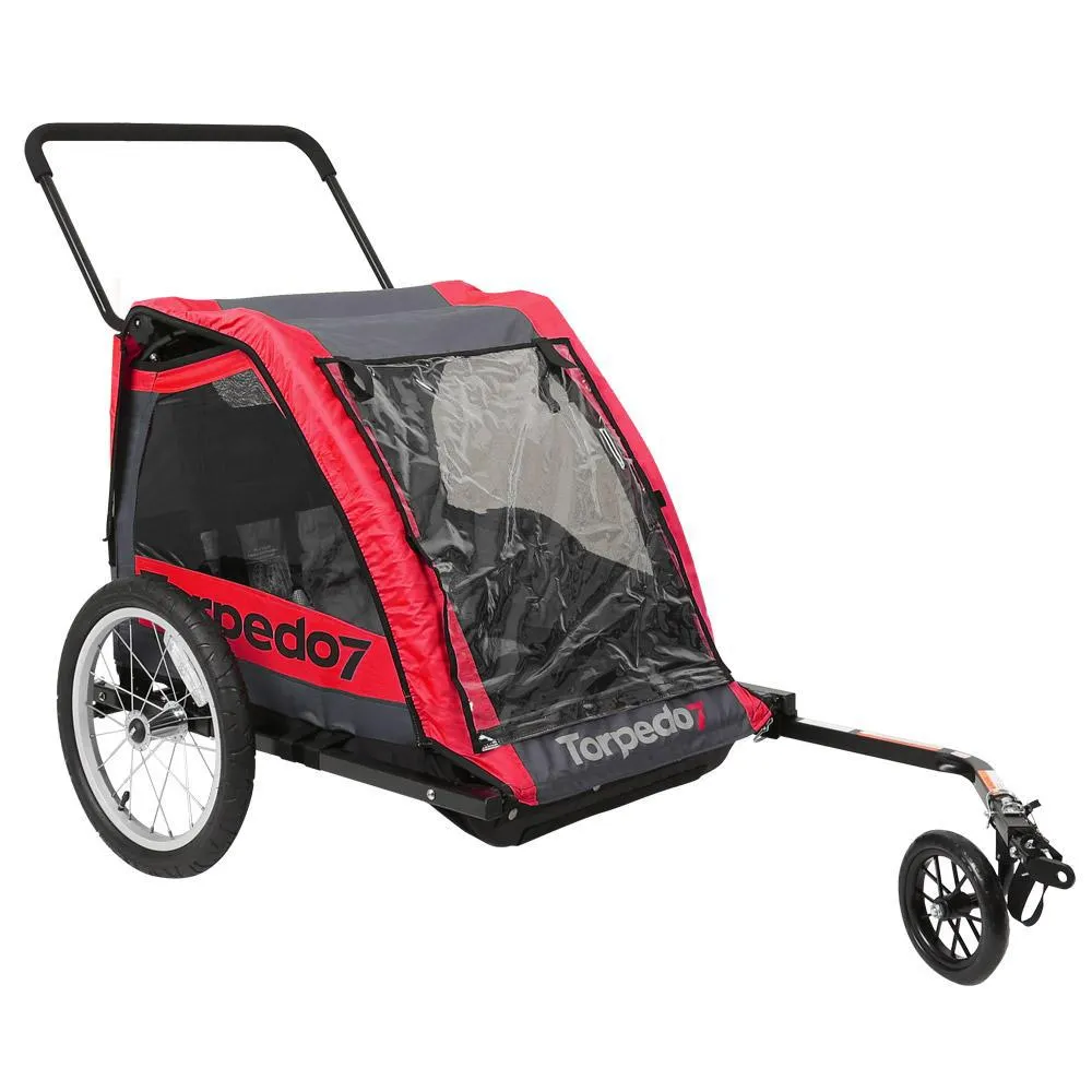 Torpedo7 2in1 Bike Trailer - Red / Grey