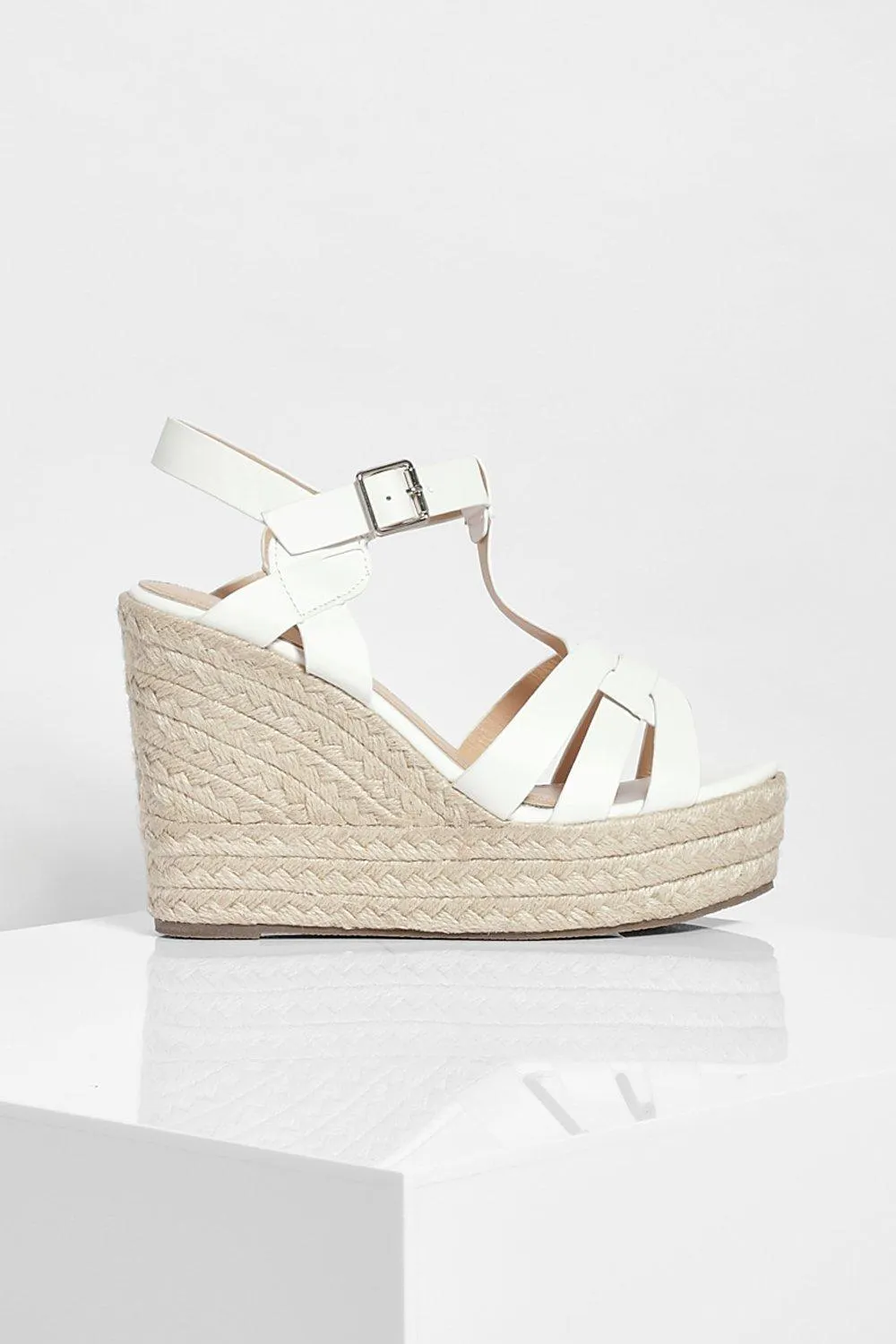 Woven Front Espadrille Wedge