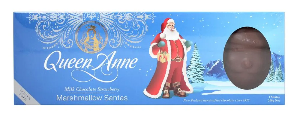 Queen Anne Milk Chocolate & Strawberry Marshmallow Santas 200g