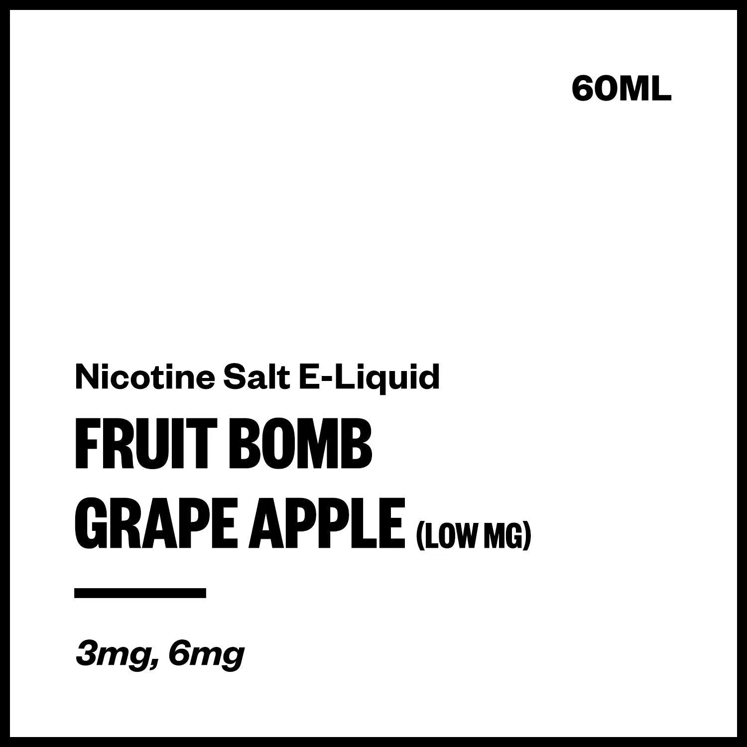 Fruit Bomb - Grape Apple (Low MG Nic Salt E-Liquid 60ml)
