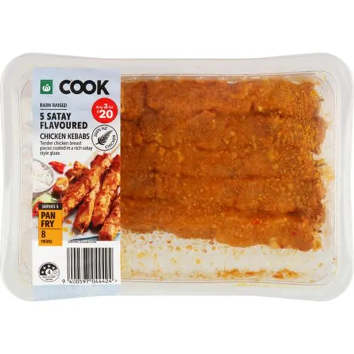 WW Kebabs Satay Flavoured Chicken 5 Pack