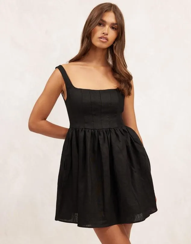 Linen Corset Mini Dress