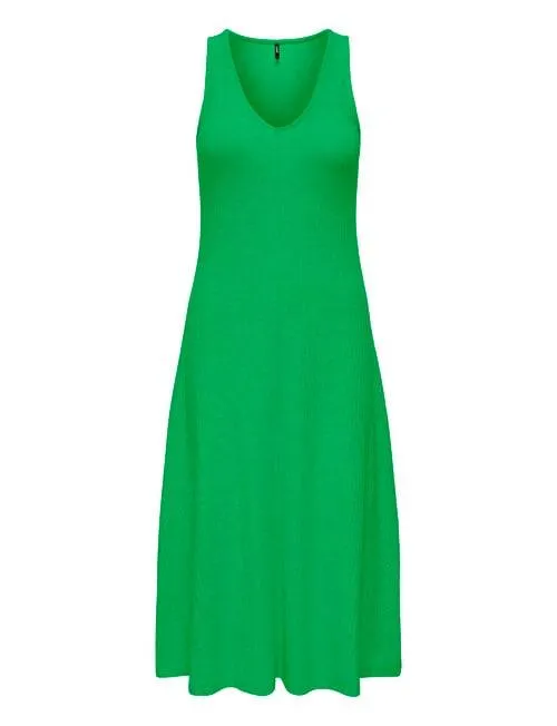 ONLY Emma Sleeveless V-Neck Dress, Vibrant Green