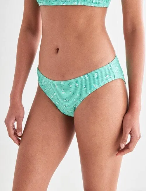 Zest Swimwear Ditsy Bikini Bottom, Green