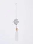 Christmas Shop Mini Bauble W/ Tassel, White