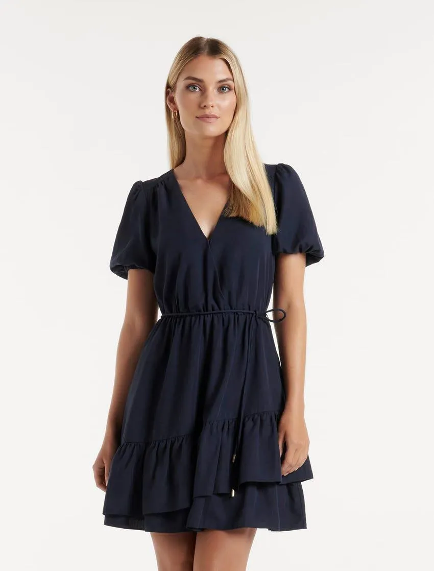 Renata Ruffle-Hem Mini Dress