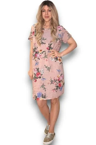 Bouquet Jungle Dress Baby Pink