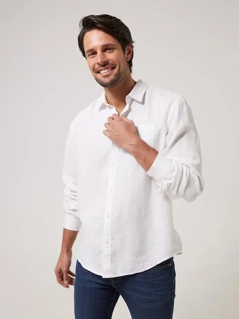 Just Jeans Long Sleeve French Linen Plain Shirt