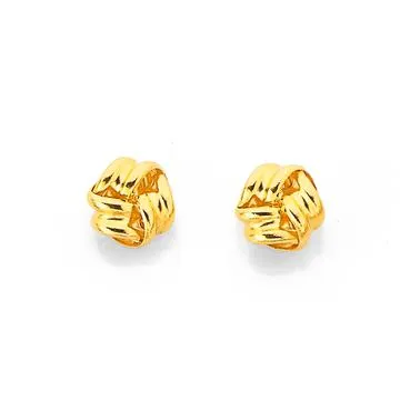9ct Gold 5mm Love Knot Stud Earrings