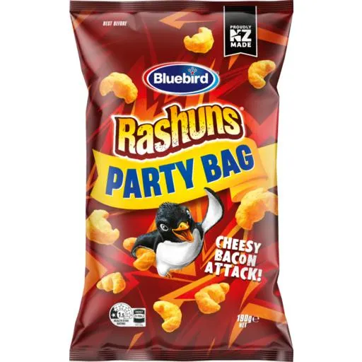 Bluebird Rashuns Cheese Bacon Party Bag 190g