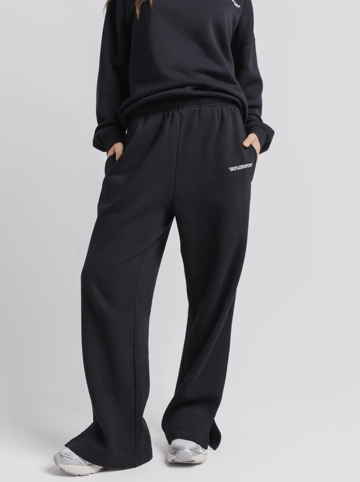 Wide Leg Sweats in Black