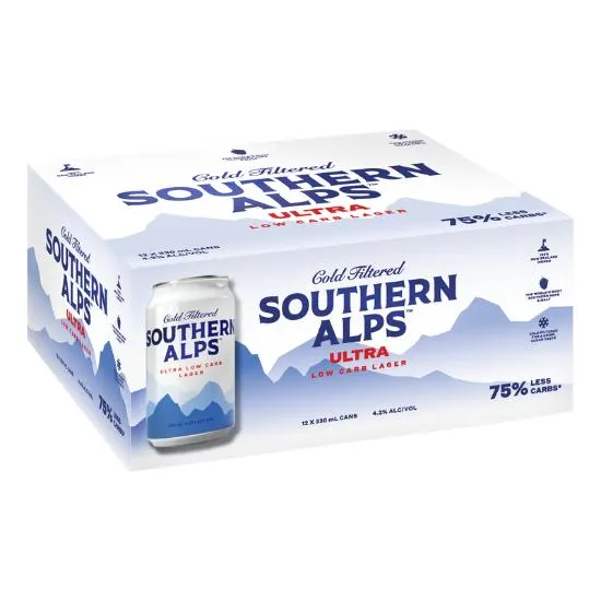 Southern Alps Ultra Low Carb Lager Cans 12x330ml