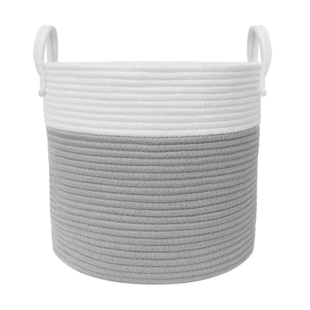 Living Textiles Cotton Rope Hamper - Grey