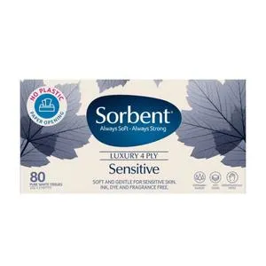 Sorbent Sensitive Tissues 4 Ply 80 pack