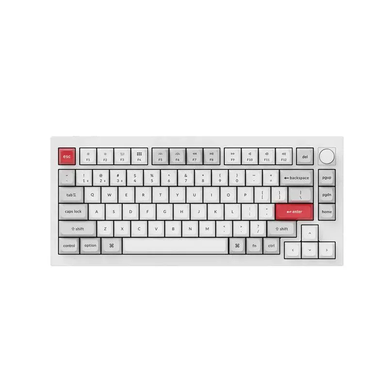 Keychron Q1 Pro 75% Custom Build Mechanical Keyboard With Knob G Pro Red Switch Shell White