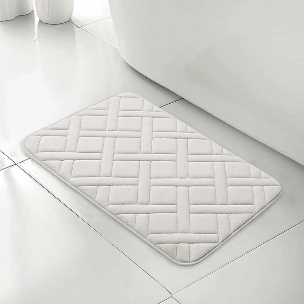 Luxe Memory Foam Bath Mat Natural 60cm