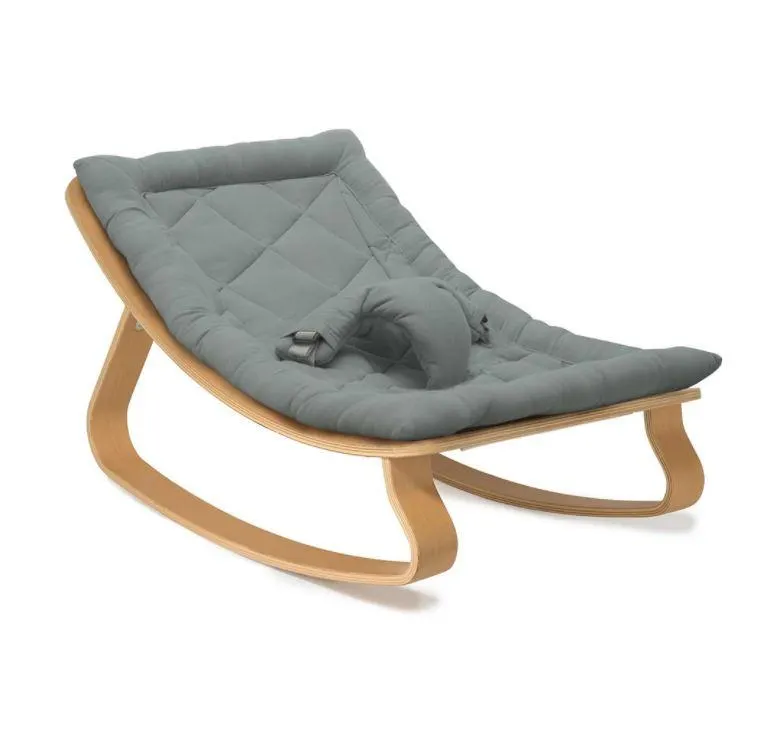 Charlie Crane Baby Rocker Levo - Beech with Orage Cushion