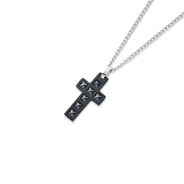 Stainless Steel Chisel Black Square Cross