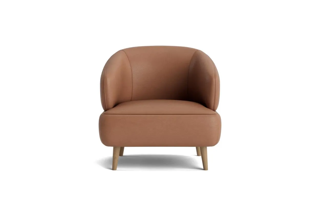 Danni Armchair in Extra Natural-Organic Leather Cognac