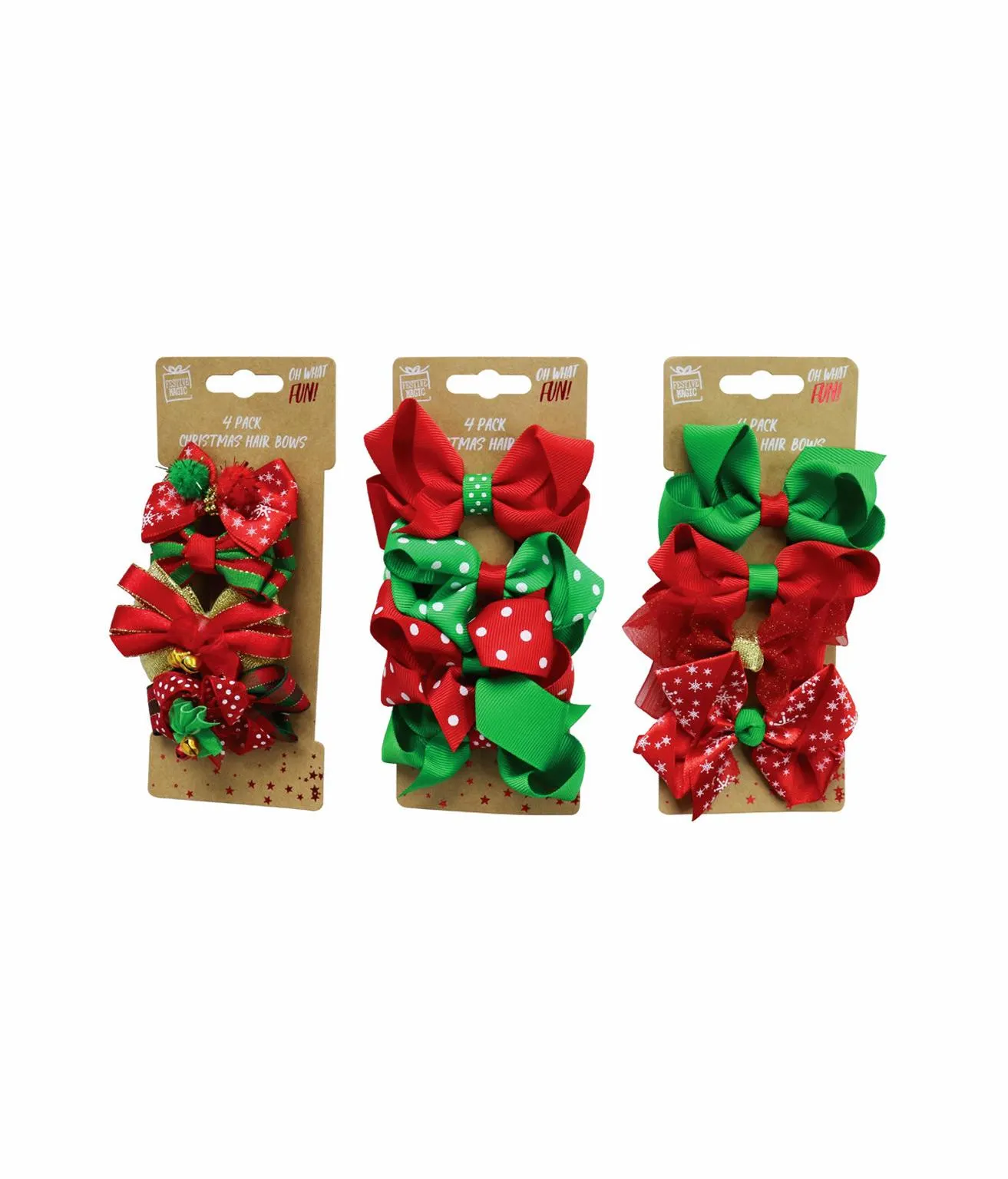 Hair Clip With Ribbon Bows 4pc