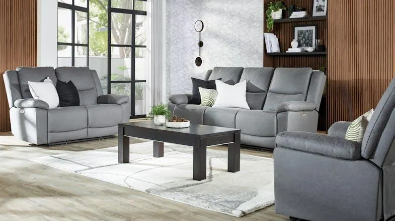 Savoy 3 Piece Fabric Electric Recliner Lounge Suite - 3/2/1-Seater