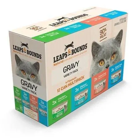 Leaps & Bounds Cat Food In Gravy Variety Pack 85gx12
