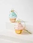Christmas Shop Glass Ornament, Cupcakes, Set of 2