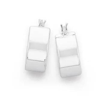 Sterling Silver 15mm Wide Hoop Earrings